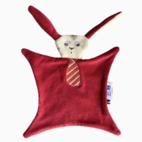 Doudou lapin sans ouate rouge